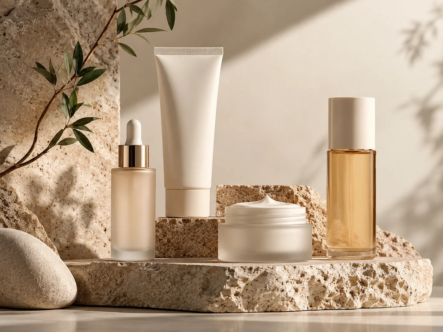 A spa skincare product arranged as a still life