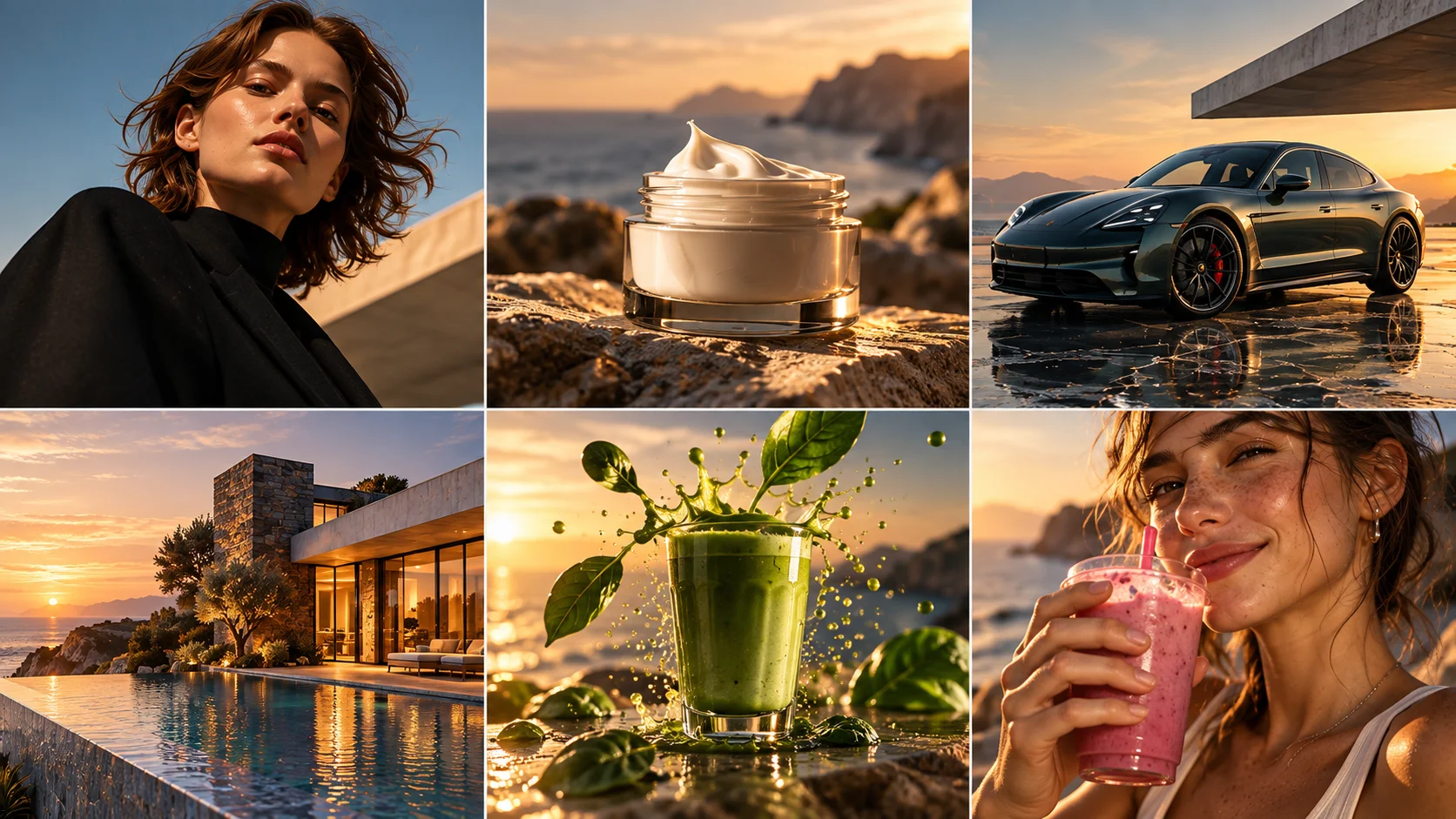 One approved creative direction adapted into a lifestyle campaign set