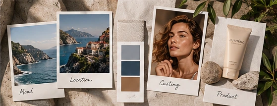 A creative brief laid out beside its visual references
