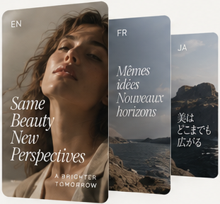 Same campaign adapted for English, French and Japanese markets
