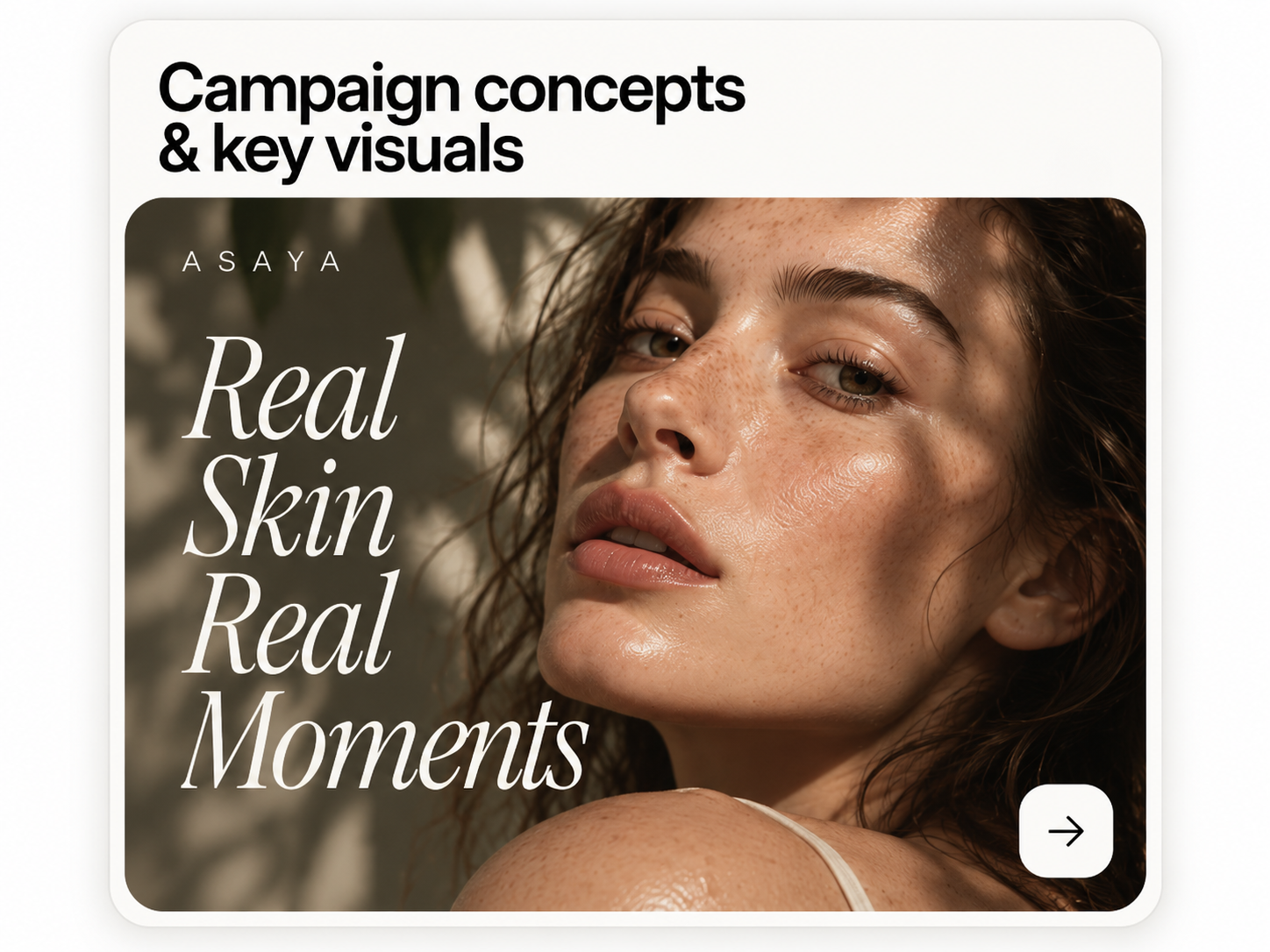 Campaign key visual with a beauty portrait
