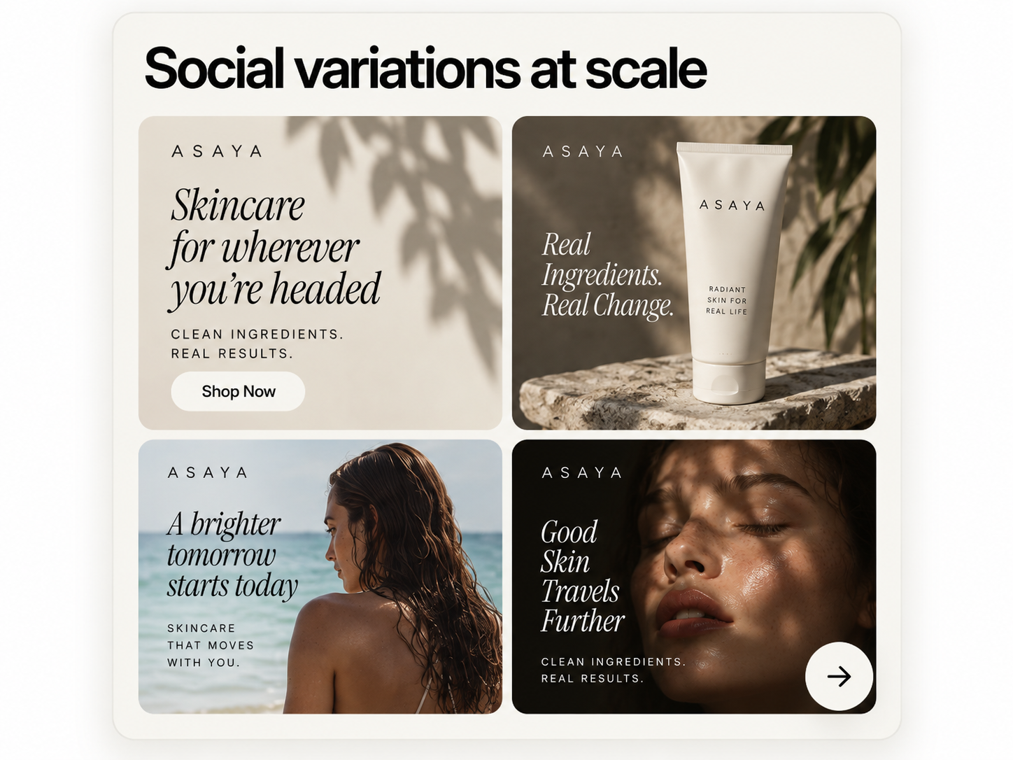 Set of social post variations from one campaign idea