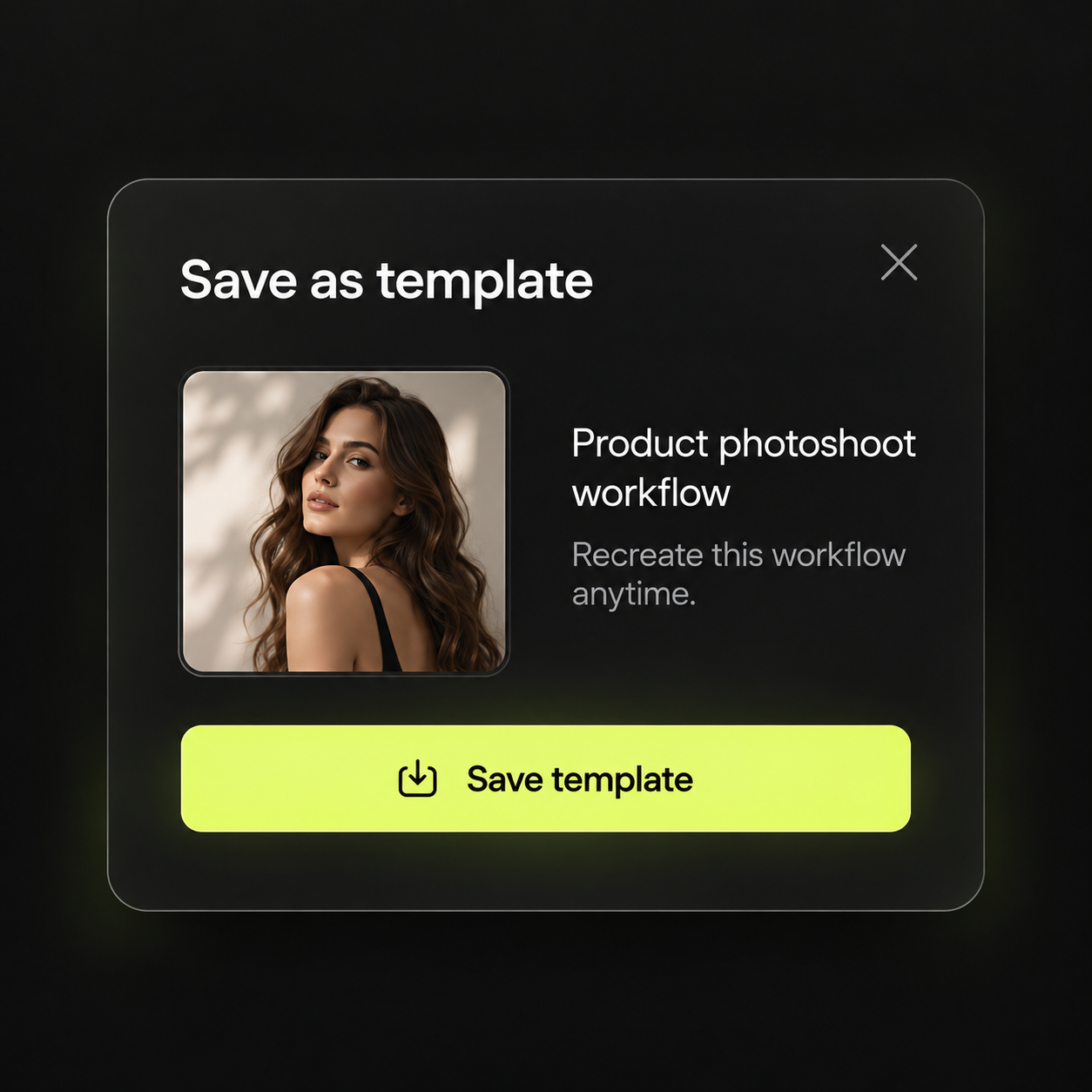 Saving a product photoshoot workflow as a template