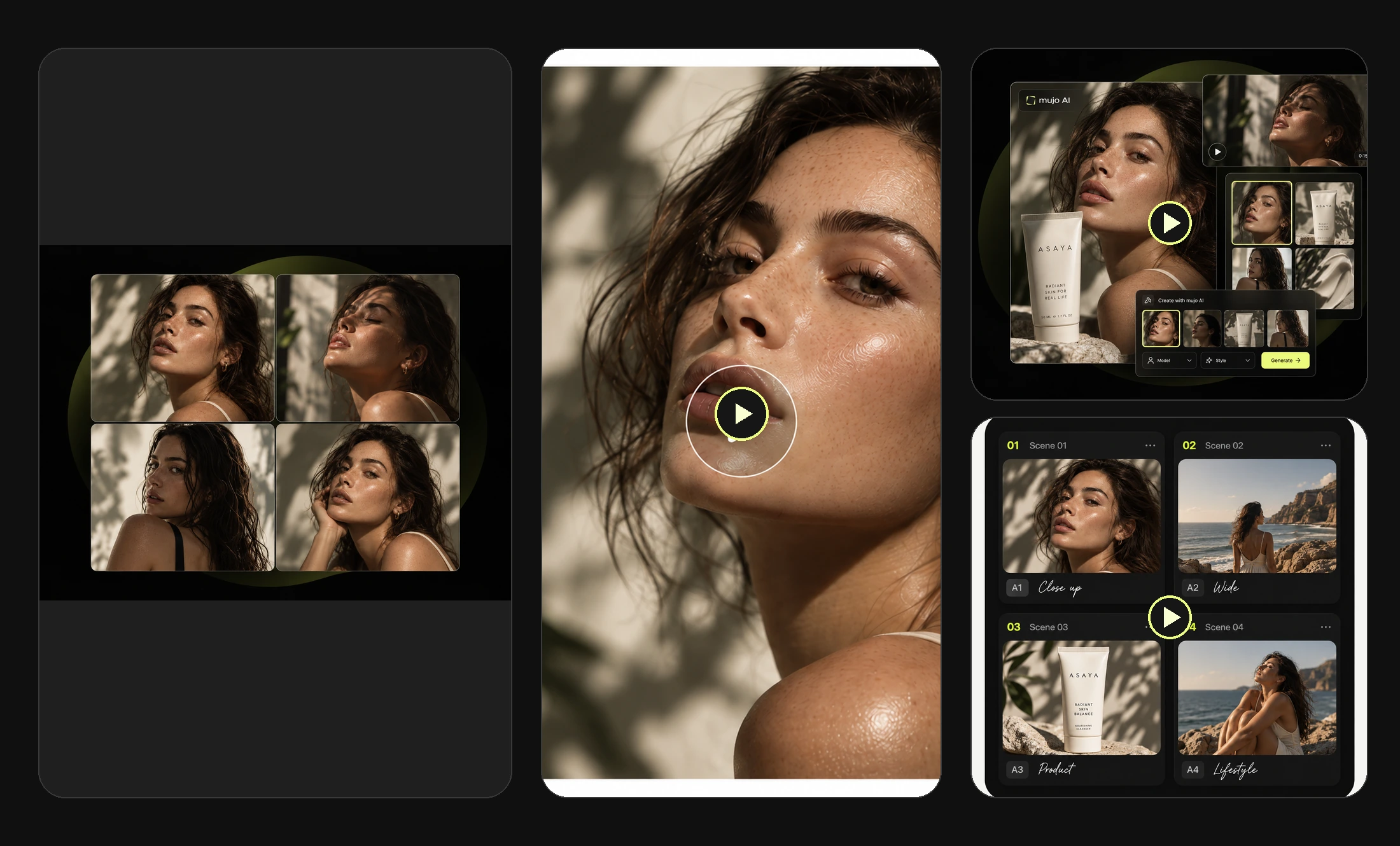 Several AI avatar-led video ad variations built around one campaign direction
