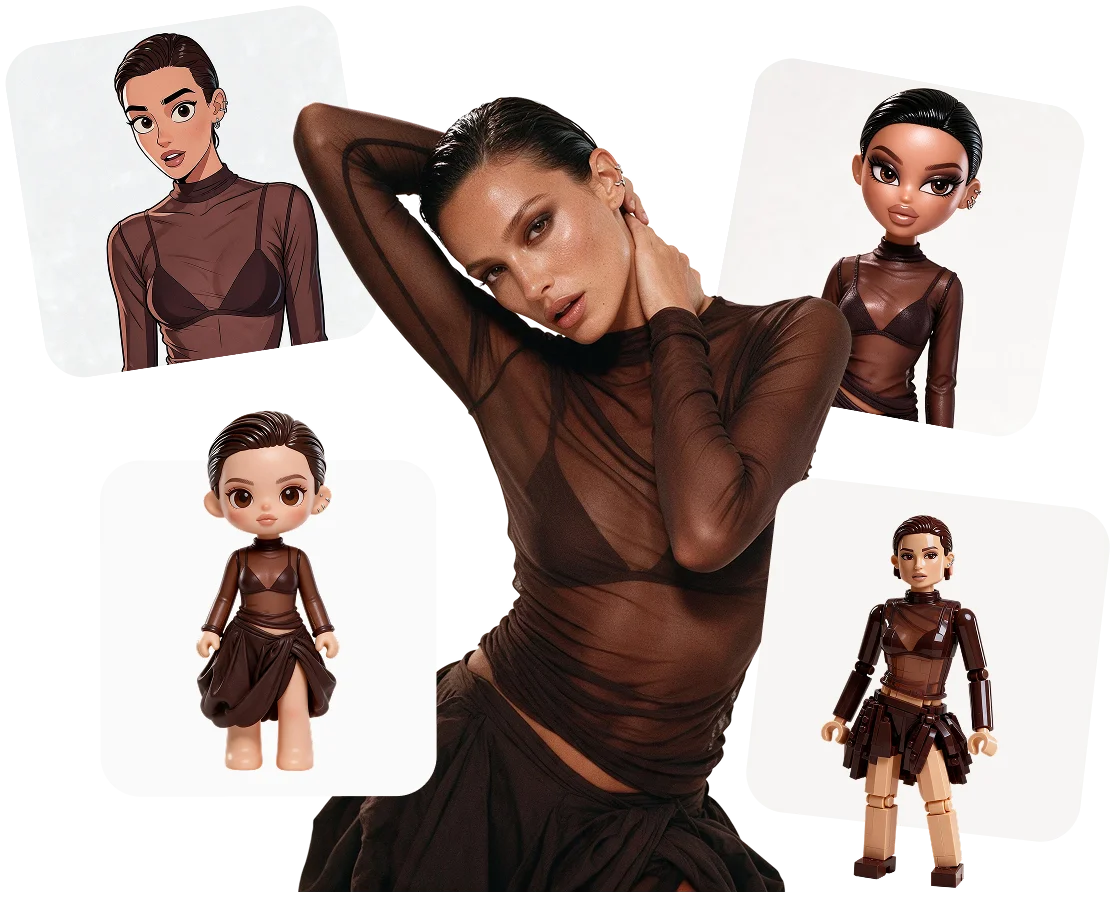 AI avatars in multiple styles